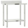 vidaXL Kitchen Work Table with Backsplash 82.5x55x93cm Stainless Steel
