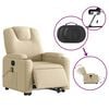 vidaXL Electric Stand up Massage Recliner Chair Cream Fabric