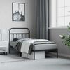 vidaXL Metal Bed Frame without Mattress with Headboard Black 90x190cm