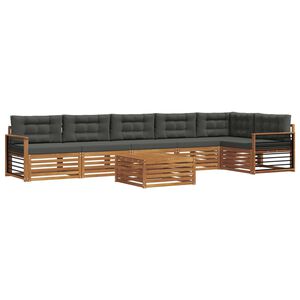 vidaXL Outdoor Sofa Set 7 pcs Natural and Anthracite