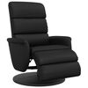 vidaXL Recliner Chair with Footrest Black Faux Leather