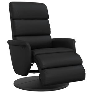vidaXL Recliner Chair with Footrest Black Faux Leather