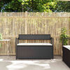 vidaXL Garden Storage Bench with Cushion Black Poly Rattan