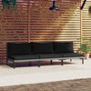 vidaXL Garden Sofas 3pcs with Cushions Half Round Poly Rattan