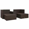 vidaXL 5 Piece Garden Lounge Set with Cushions Poly Rattan Brown