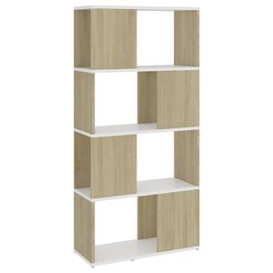 vidaXL Book Cabinet Room Divider | White and sonoma oak | Engineered wood