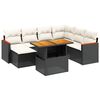 vidaXL 8 Piece Garden Sofa Set with Cushions Black Poly Rattan