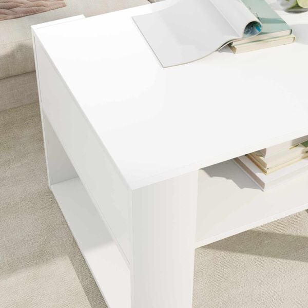 vidaXL Coffee Table with Storage White 66 x 53 x 45 cm Engineered Wood