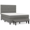 vidaXL Box Spring Bed with Mattress Dark Grey 137x187 cm Double Size Fabric