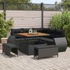 vidaXL Garden Sofa Set with Cushion 8 pcs Black Poly Rattan