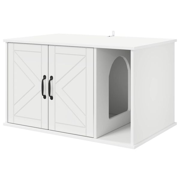 vidaXL Cat House White 85 x 55 x 50 cm Engineered Wood
