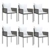 vidaXL 7 Piece Garden Dining Set with Cushions Poly Rattan and Steel