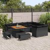 vidaXL Garden Sofa Set Height-Adjustable 12 pcs Black Poly Rattan