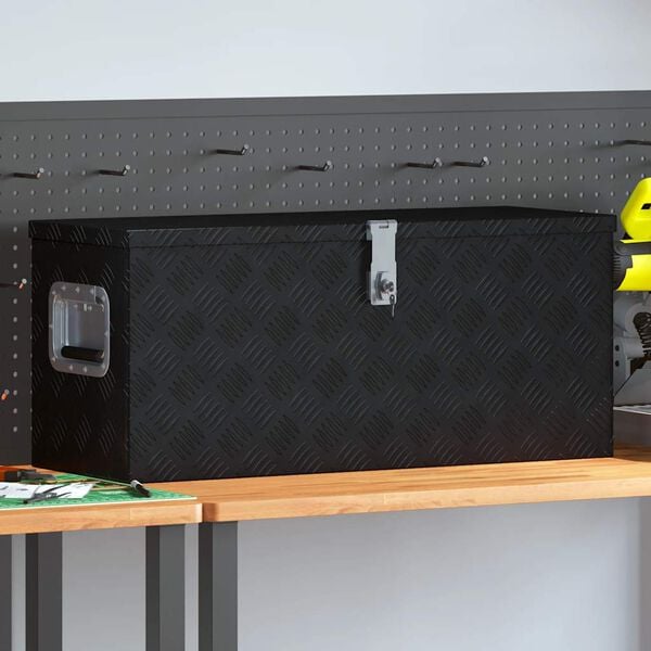 vidaXL Aluminium Box 70x24x42 cm Trapezoid Silver