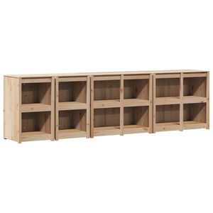 vidaXL Outdoor Kitchen Cabinet MEPPEL 4 pcs Natural Solid Pine Wood