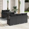 vidaXL Garden Sofa Set with Cushion 6 pcs Black Poly Rattan