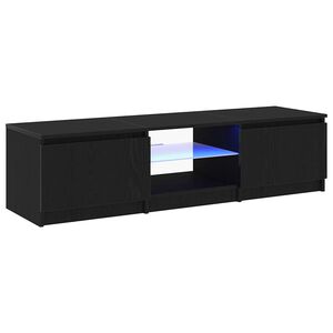 vidaXL TV Cabinet Black Oak 140 x 38.5 x 36 cm Engineered Wood