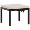 vidaXL Garden Stool with Cushion Black Powder-coated Steel