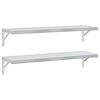 vidaXL Wall Shelves 2 pcs 100x30 cm Silver Stainless Steel