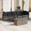vidaXL Garden Sofa Set with Cushion 9 pcs Grey Poly rattan