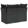 vidaXL Garden Sofa with Cushions 2-Seater Black Poly Rattan