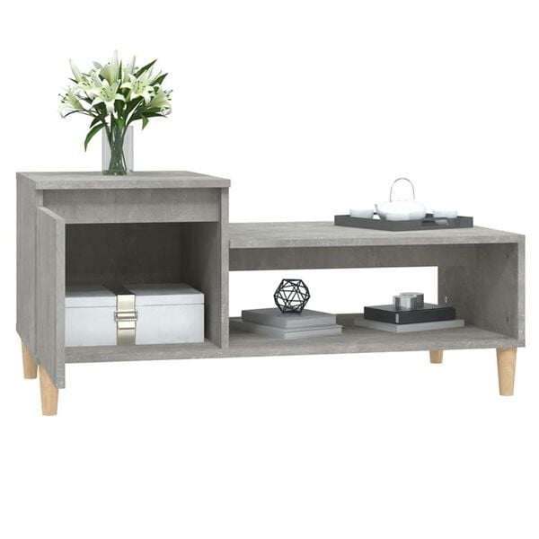 vidaXL Coffee Table Concrete Grey 100x50x45 cm Engineered Wood
