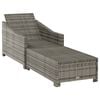 vidaXL Sun Lounger with Dark Grey Cushion Poly Rattan Grey
