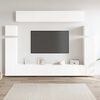 vidaXL 8 Piece TV Cabinet Set White Engineered Wood