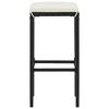 vidaXL Bar Stools with Cushions 4 pcs Black Poly Rattan