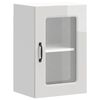 vidaXL Kitchen Wall Cabinet with Glass Door Kalmar High Gloss White Engineered Wood