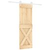 vidaXL Sliding Door Natural and White 70 x 210 cm Solid Pine Wood