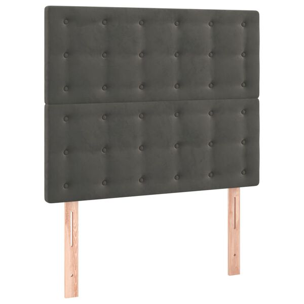 vidaXL LED Headboard Dark Grey 80 cm Velvet