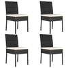 vidaXL 5 Piece Garden Dining Set Poly Rattan Black