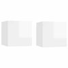 vidaXL Bedside Cabinets 2 pcs High Gloss White 30,5x30x30 cm Engineered Wood
