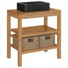 vidaXL Bathroom Vanity Cabinet Solid Teak with Sink Marble Black