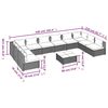 vidaXL 11 Piece Garden Lounge Set with Cushions Poly Rattan Grey