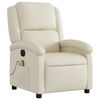 vidaXL Electric Massage Recliner Chair Cream Faux Leather
