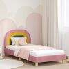 vidaXL Children's Bed Frame with Headboard Pink 90 x 190 cm Velvet