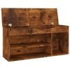 vidaXL Shoe Bench with Cushion Smoked Oak 104x30x49 cm Engineered Wood