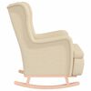 vidaXL Armchair with Solid Rubber Wood Rocking Legs Cream Fabric