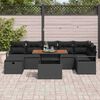 vidaXL Garden Sofa Set Height-Adjustable 8 pcs Black Poly Rattan