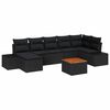 vidaXL Garden Sofa Set with Cushion 8 pcs Black Poly Rattan