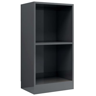 vidaXL Bookshelf High Gloss Grey 40x24x75 cm Engineered Wood