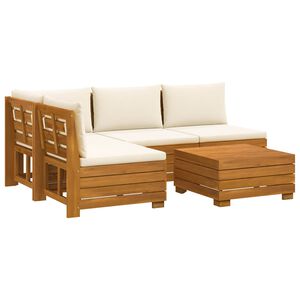 vidaXL 5 pcs Outdoor Sofa Set Solid Acacia Wood Brown