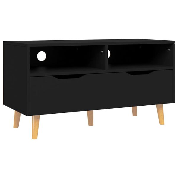 vidaXL TV Cabinet Black 90x40x48.5 cm Engineered Wood