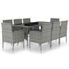 vidaXL 9 Piece Garden Dining Set Poly Rattan Anthracite & Grey