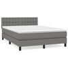 vidaXL Box Spring Bed with Mattress Dark Grey 137x187 cm Double Size Fabric