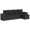 vidaXL 5 Piece Garden Sofa Set with Cushions Black Poly Rattan