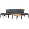 vidaXL 5 Piece Garden Sofa Set with Cushions Black Aluminium