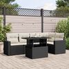 vidaXL 6 Piece Garden Sofa Set with Cushions Black Poly Rattan